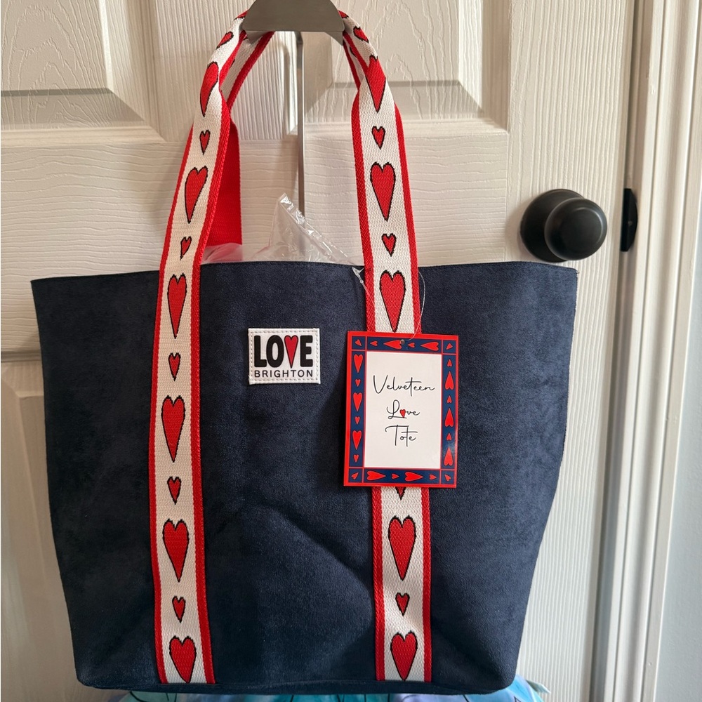 NWT Brighton Love Tote Bag - Navy and Red